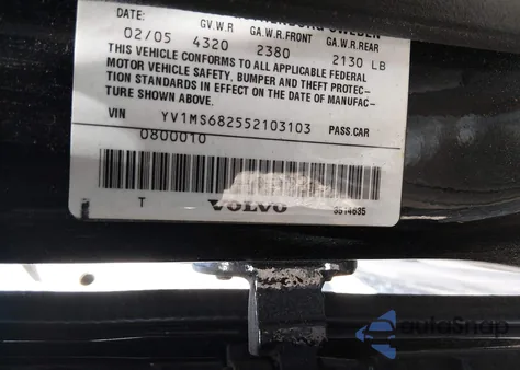 2005 Volvo S40 T5 z USA, uszkodzony, nr VIN YV1MS682552103103